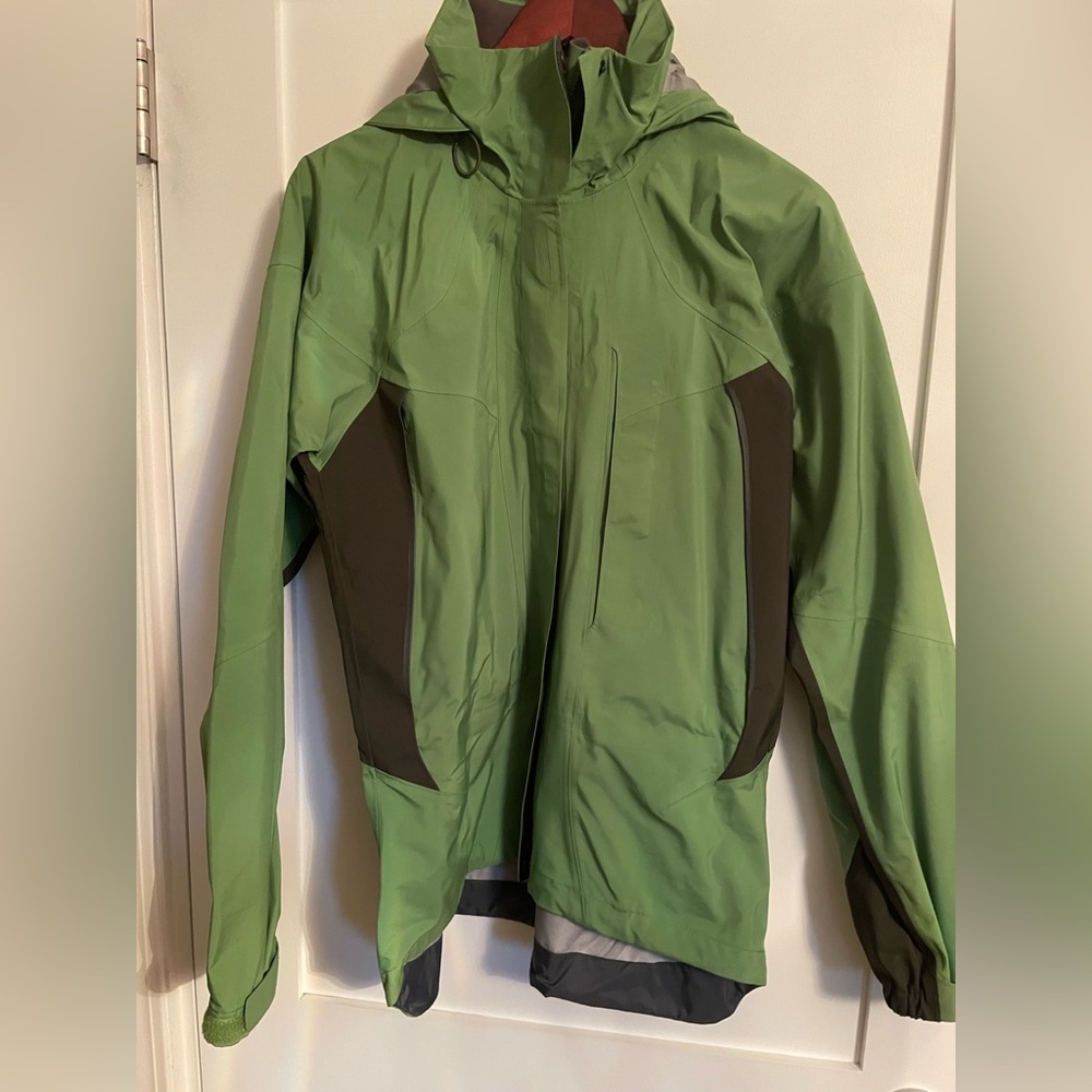 MEC Green with Dark Green Accents Hooded Shell Jacket